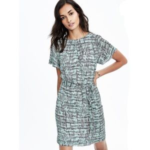 Banana Republic mint Pleated Neck, Tie Waist Dress